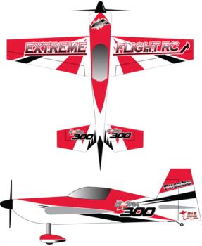 Extreme Flight Extra black-white-red Graphic Package